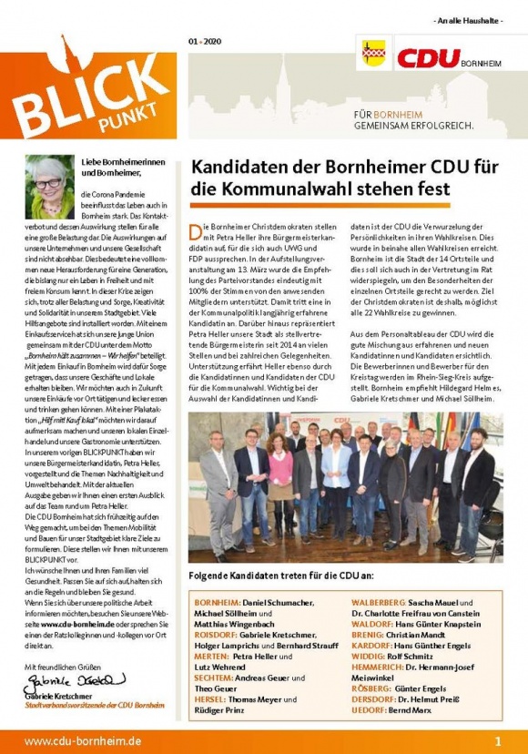 Kandidaten Der Bornheimer Cdu Fur Die Kommunalwahl Stehen Fest Cdu Bornheim